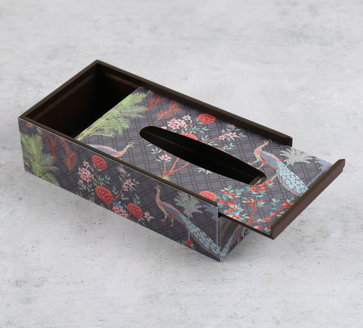 India Circus by Krsnaa Mehta Peacock Garden Tissue Box Holder