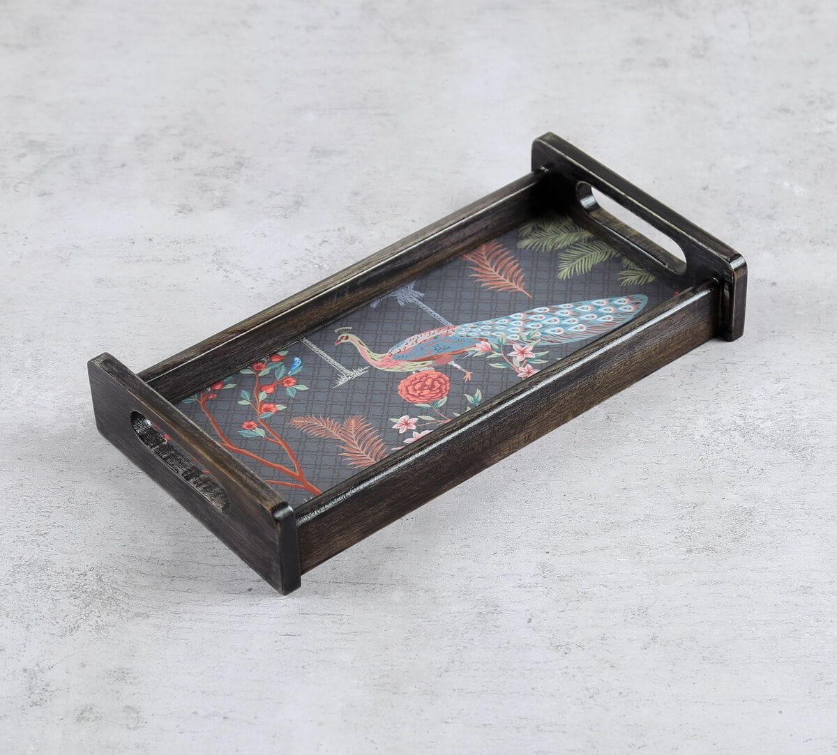 India Circus by Krsnaa Mehta Peacock Garden Trays Set of 3