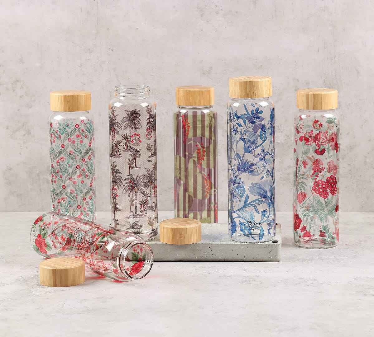 India Circus by Krsnaa Mehta Perching Floral Paradise Glass Bottle