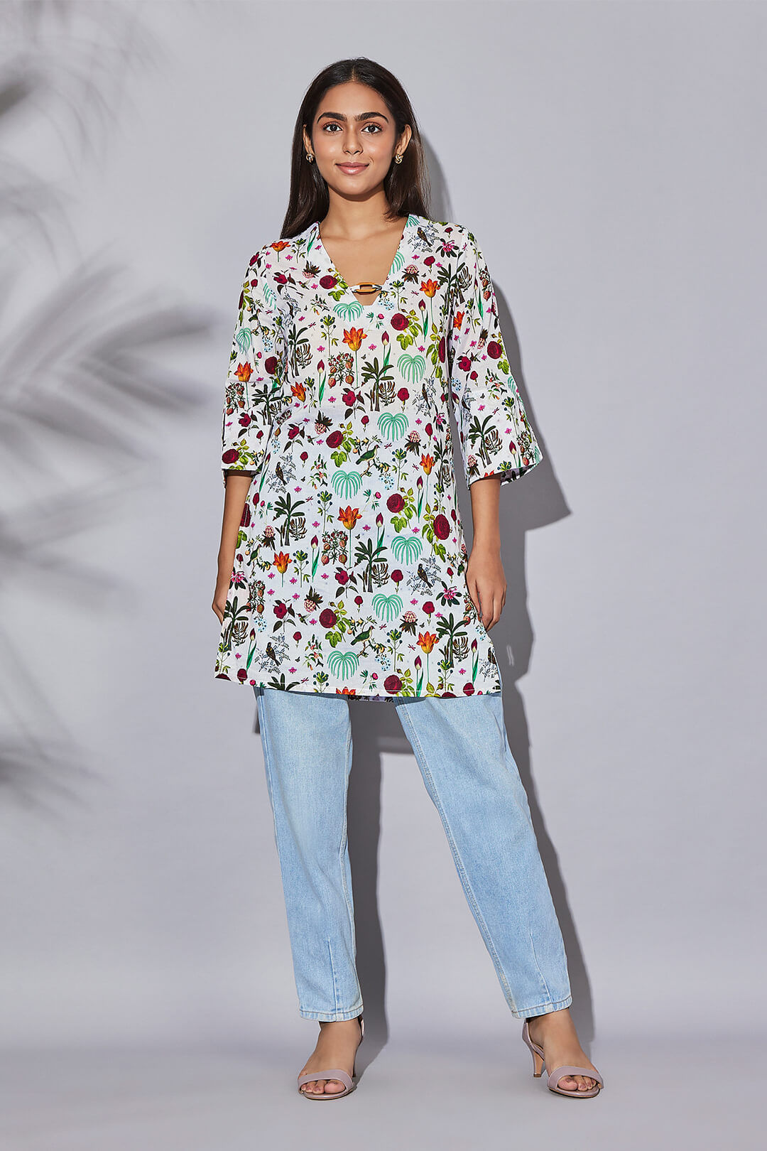 India Circus by Krsnaa Mehta Petal and Plume Kaftan Kurti Short