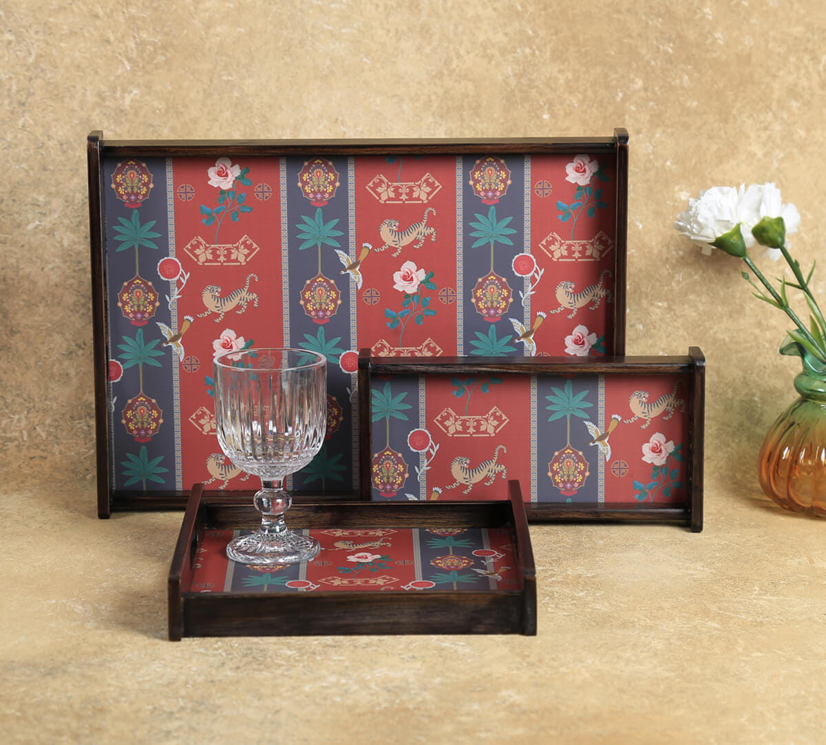 India Circus by Krsnaa Mehta Playful Paradise Trays Set of 3