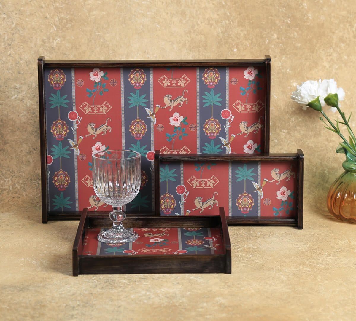 India Circus by Krsnaa Mehta Playful Paradise Trays Set of 3