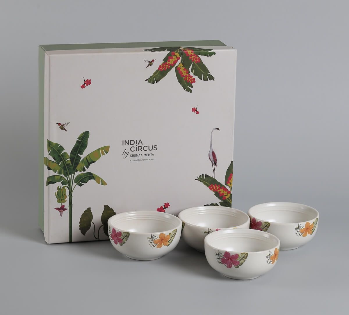 India Circus by Krsnaa Mehta Plumerias Plume Katori Set of 4