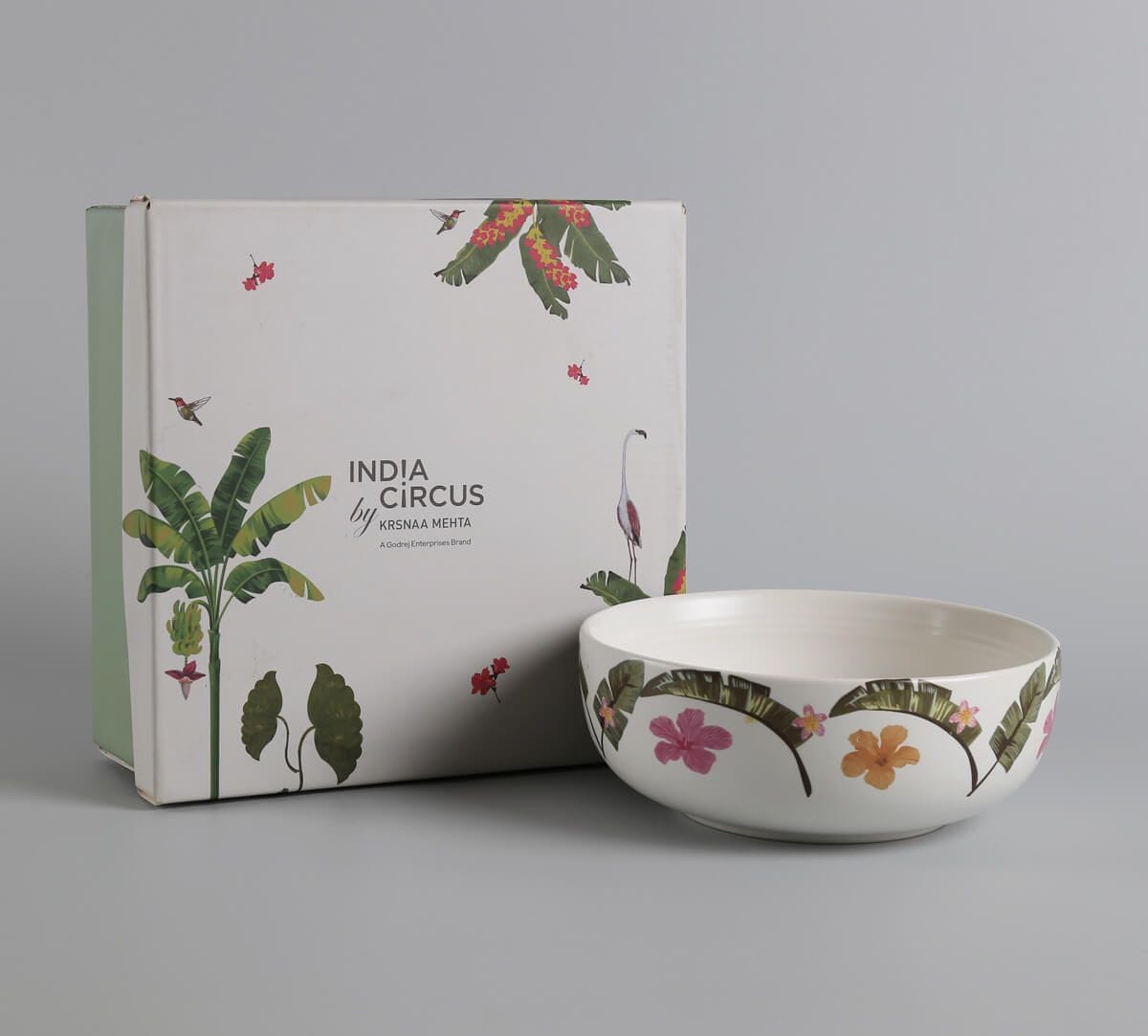 India Circus by Krsnaa Mehta Plumerias Plume Serving Bowl