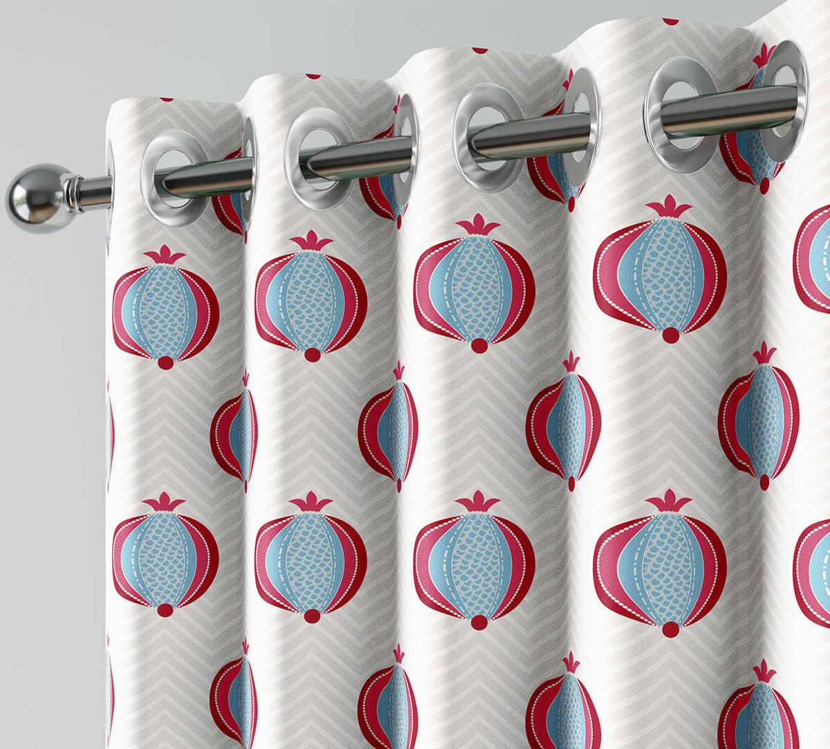 India Circus by krsnaa Mehta Pome Berry Waves Curtains Set of 2