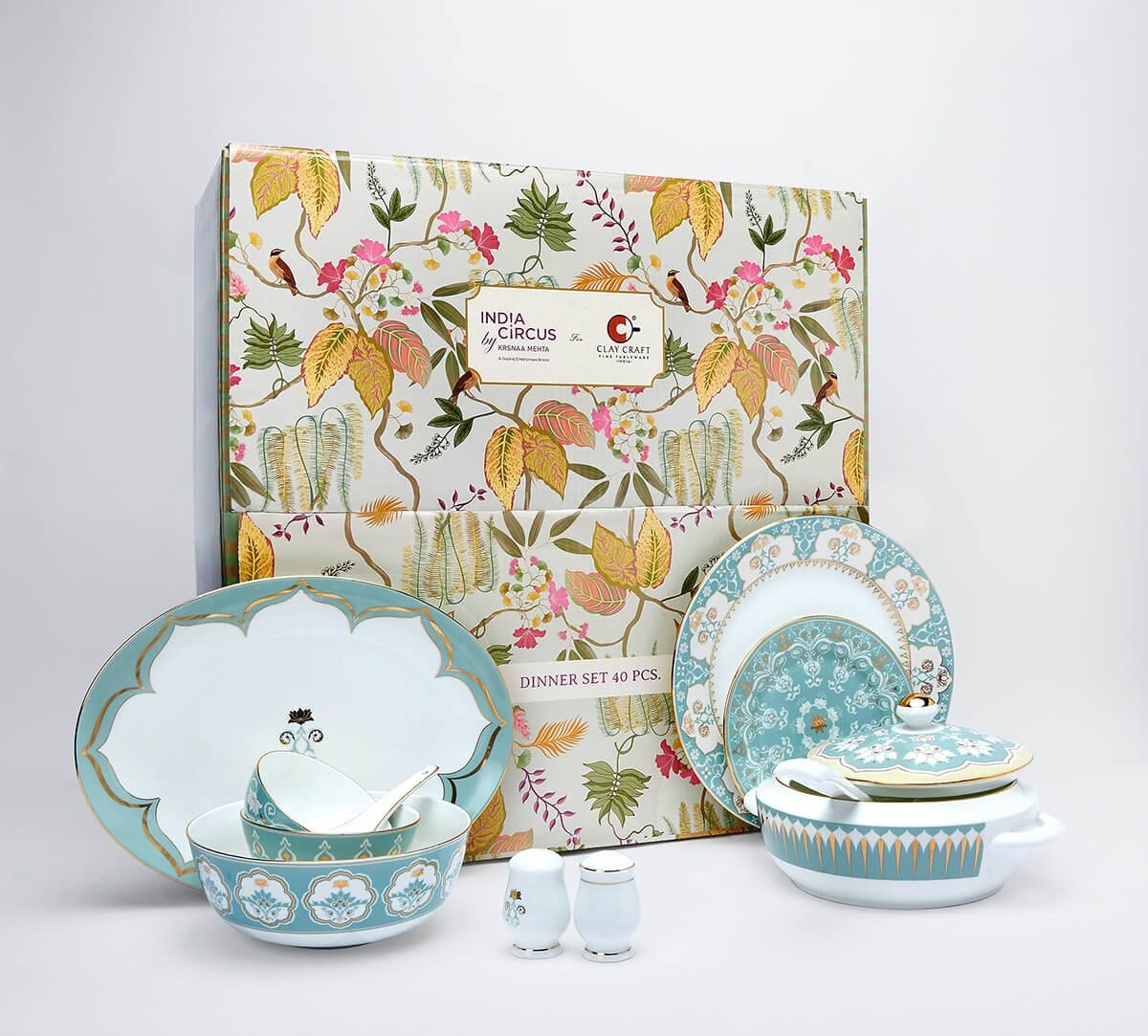 India Circus by Krsnaa Mehta Regal Romance Dinner set 40 Pieces