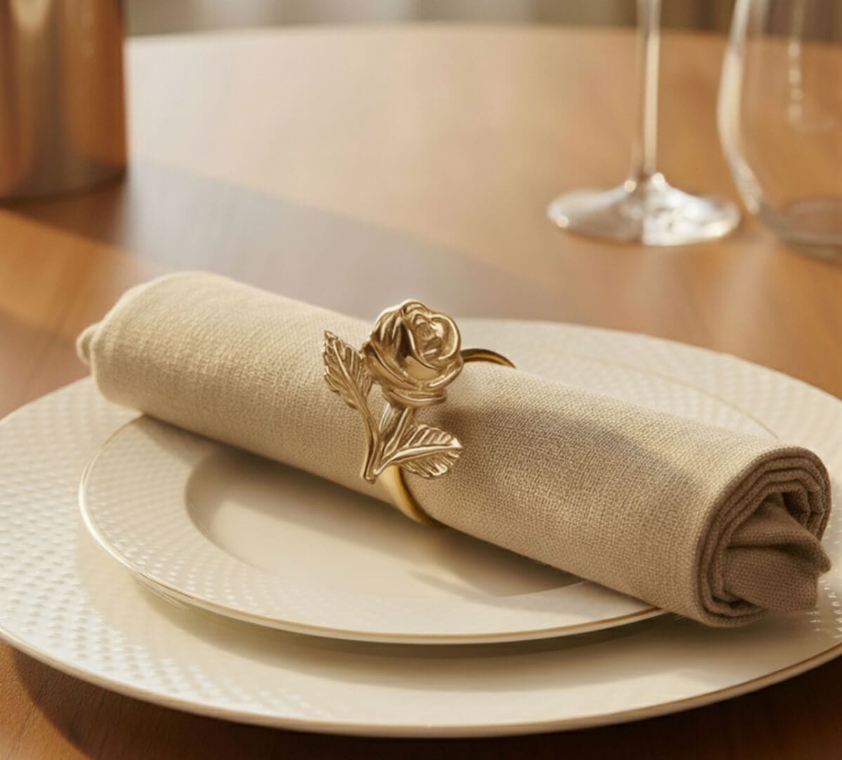 Rosebuds Napkin Ring Set