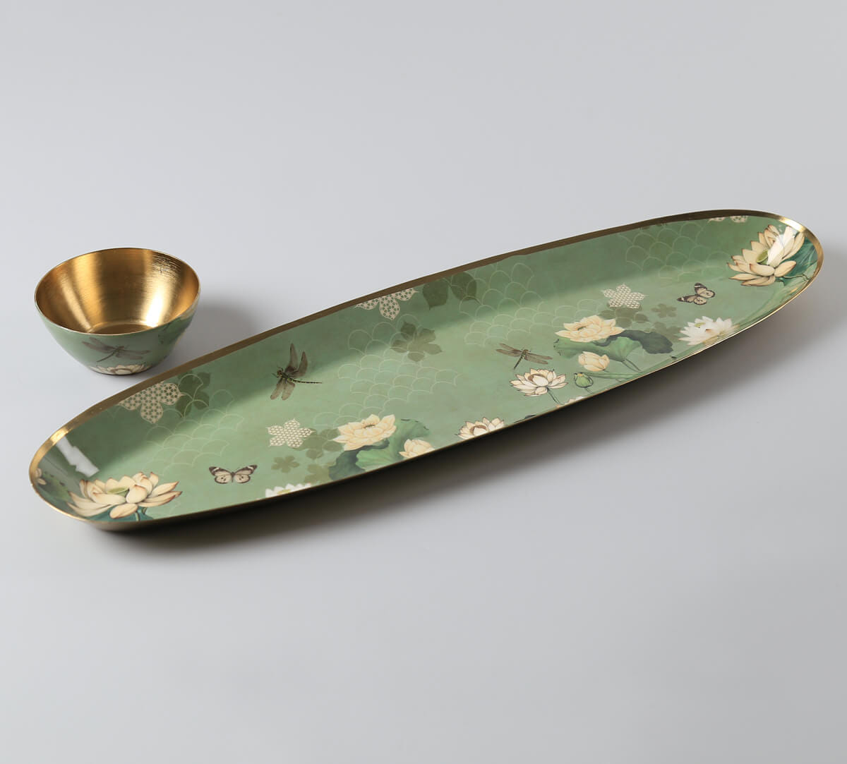 India Circus by Krsnaa Mehta Sage Serenity Platter with Dip Bowl