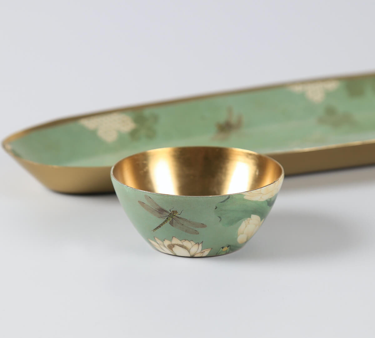 India Circus by Krsnaa Mehta Sage Serenity Platter with Dip Bowl