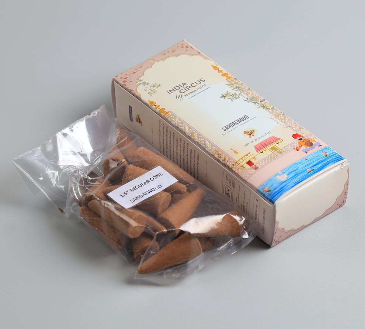 India Circus by Krsnaa Mehta Sandalwood Incense Cone Set of 20 Cone