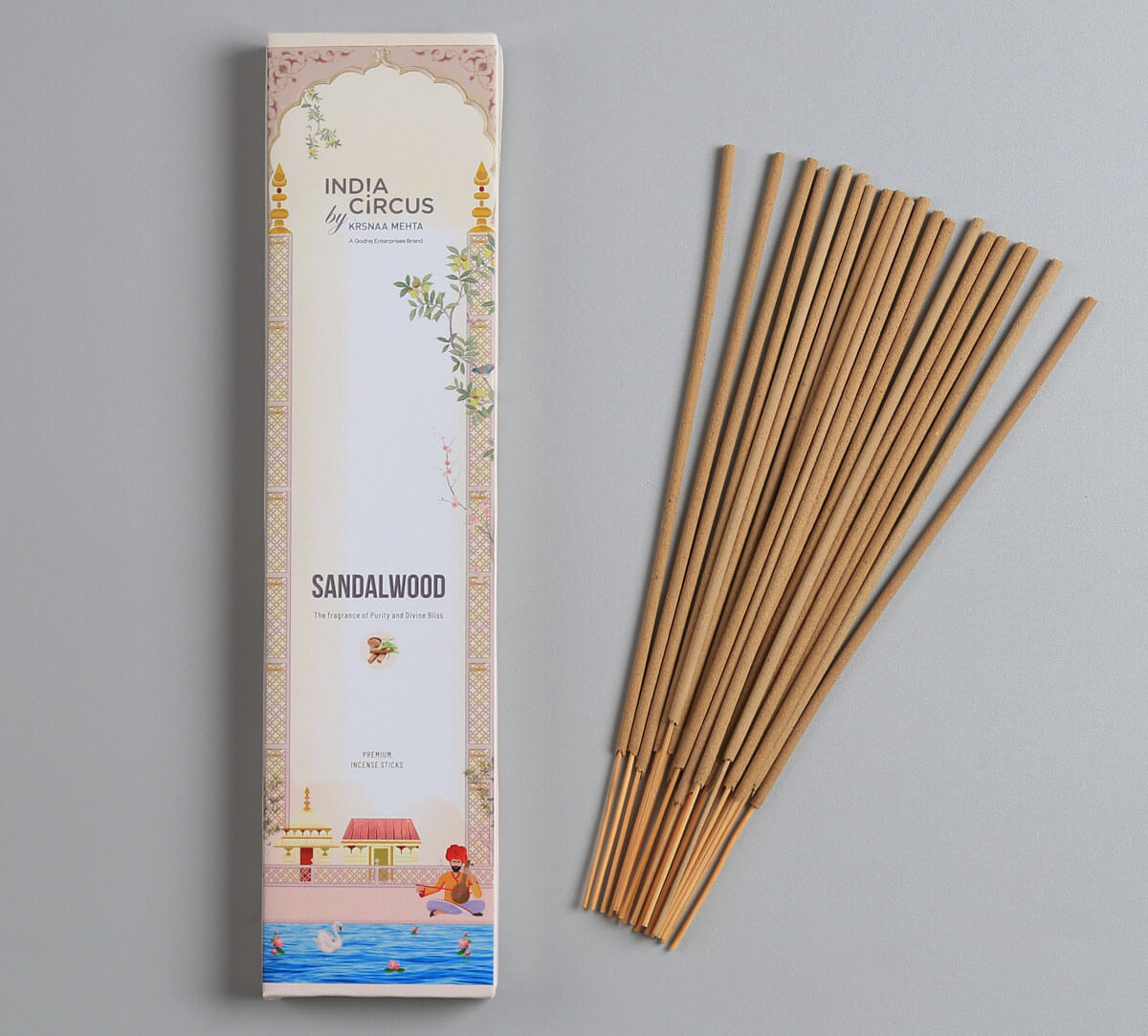 India Circus by Krsnaa Mehta Sandalwood Incense Stick Set of 20 Sticks