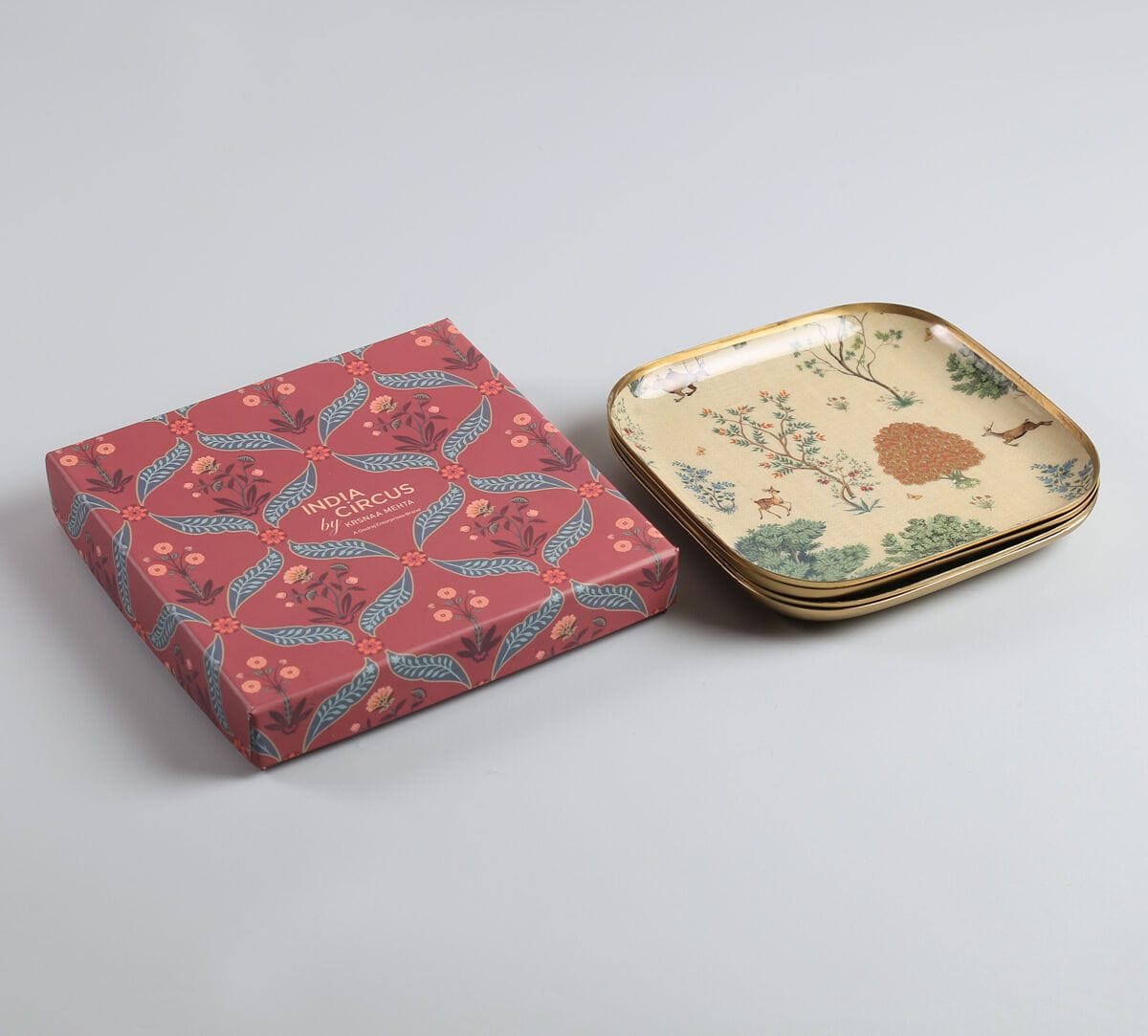 India Circus by Krsnaa Mehta Shifting Landscapes Square Platter Set