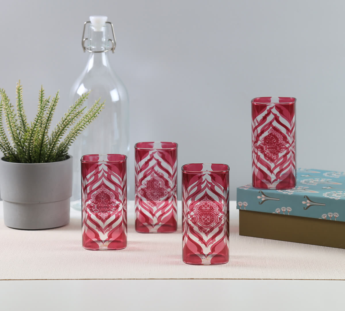 India Circus by Krsnaa Mehta The Morning Glory Glass Tumbler Set of 4