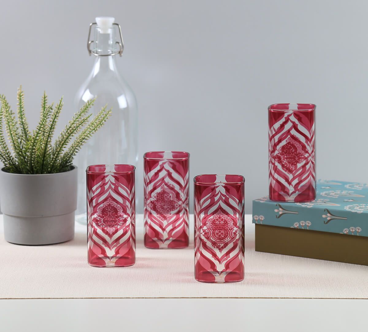 India Circus by Krsnaa Mehta The Morning Glory Glass Tumbler Set of 4