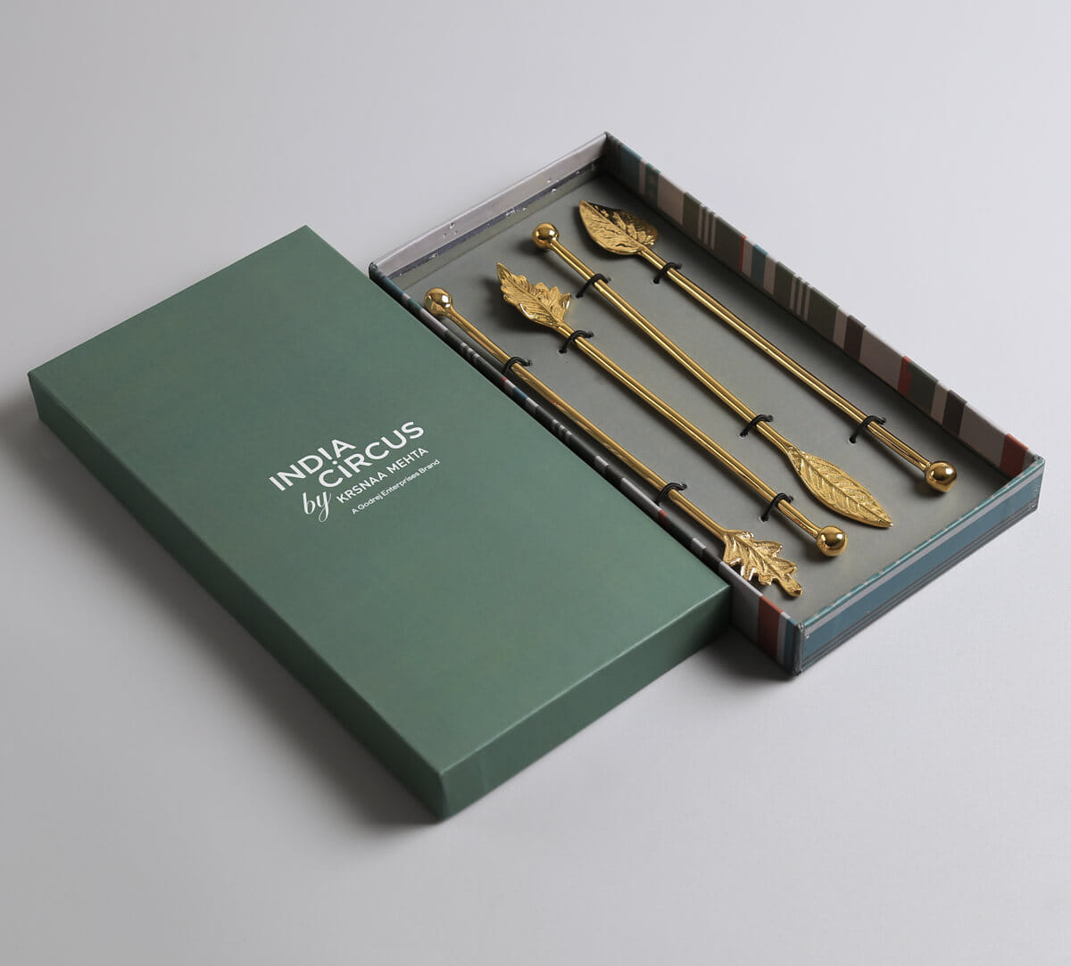 India Circus by Krsnaa Mehta Tropical Leaves Stirrer Set