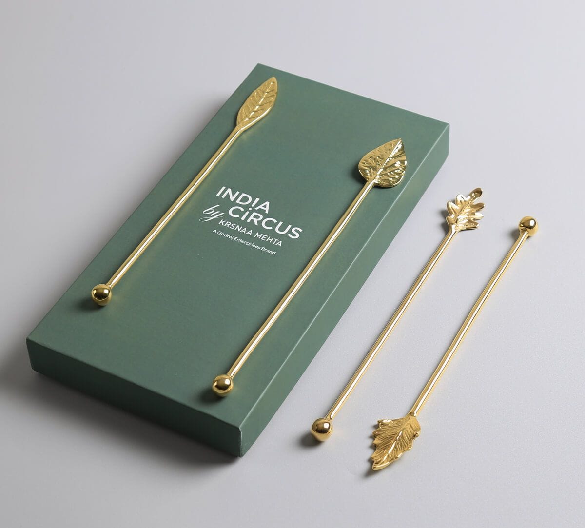 India Circus by Krsnaa Mehta Tropical Leaves Stirrer Set