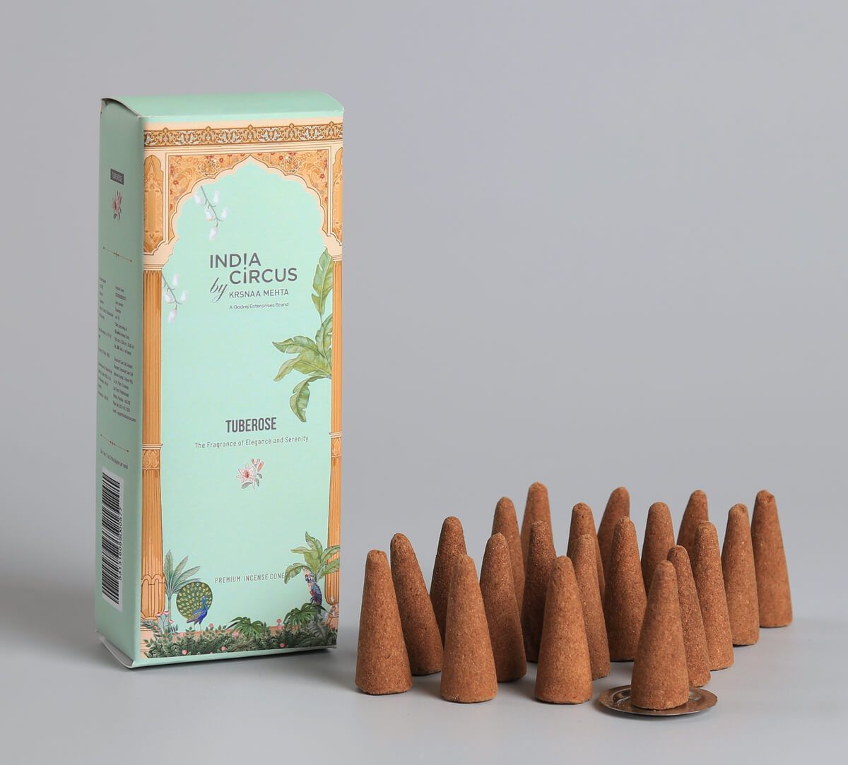 India Circus by Krsnaa Mehta Tuberose Incense Cone Set of 20 Cone