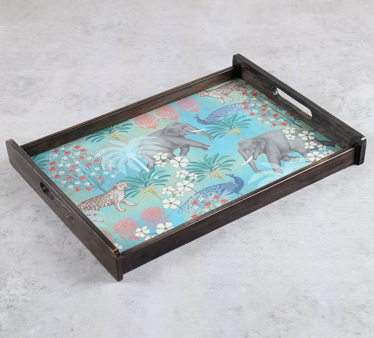 India Circus by Krsnaa Mehta Wildlife Safari Nested Trays Set of 3