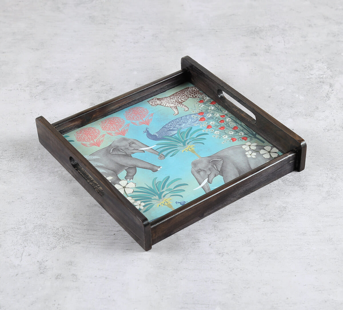 India Circus by Krsnaa Mehta Wildlife Safari Nested Trays Set of 3