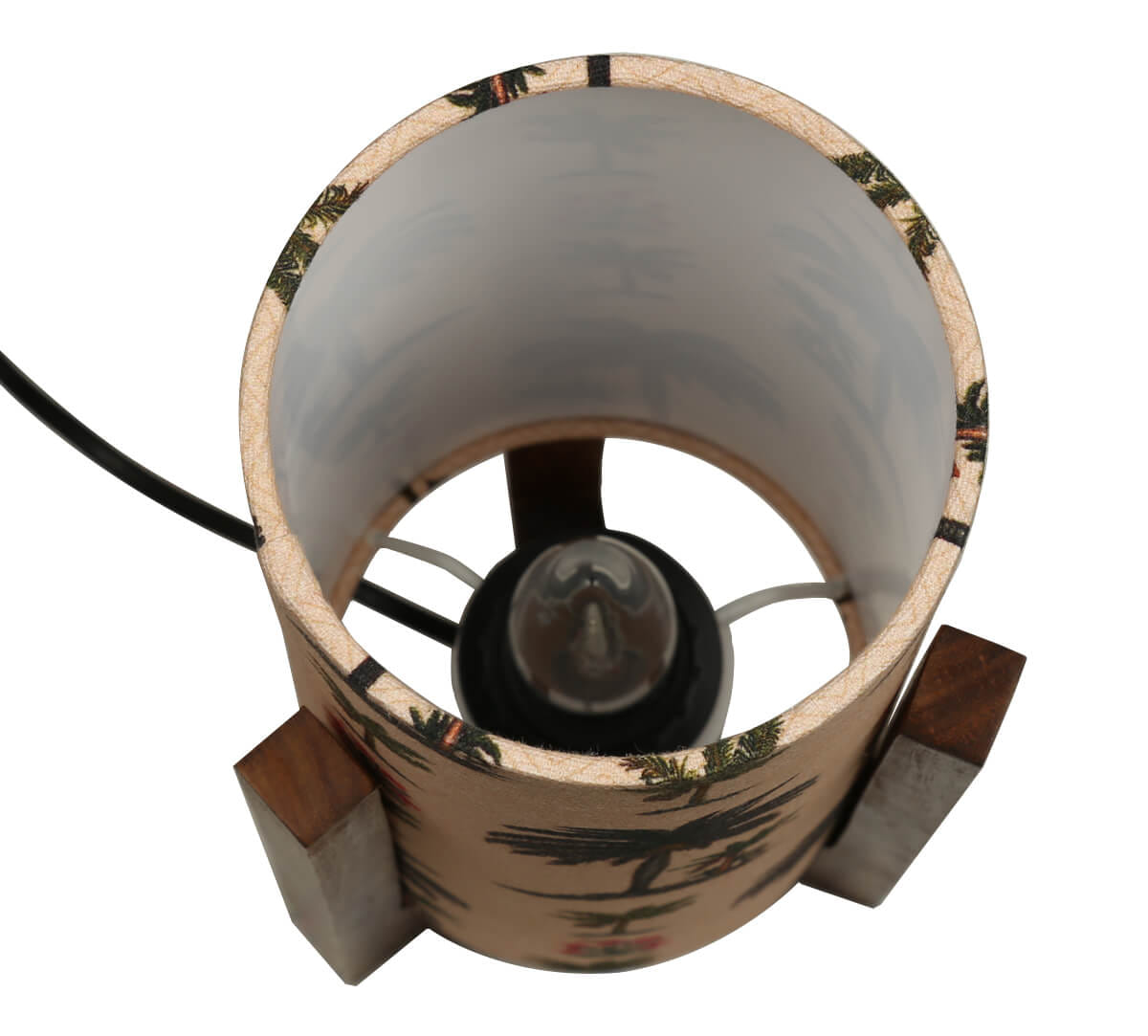 India Circus Chevron Palms Cylindrical Lamp