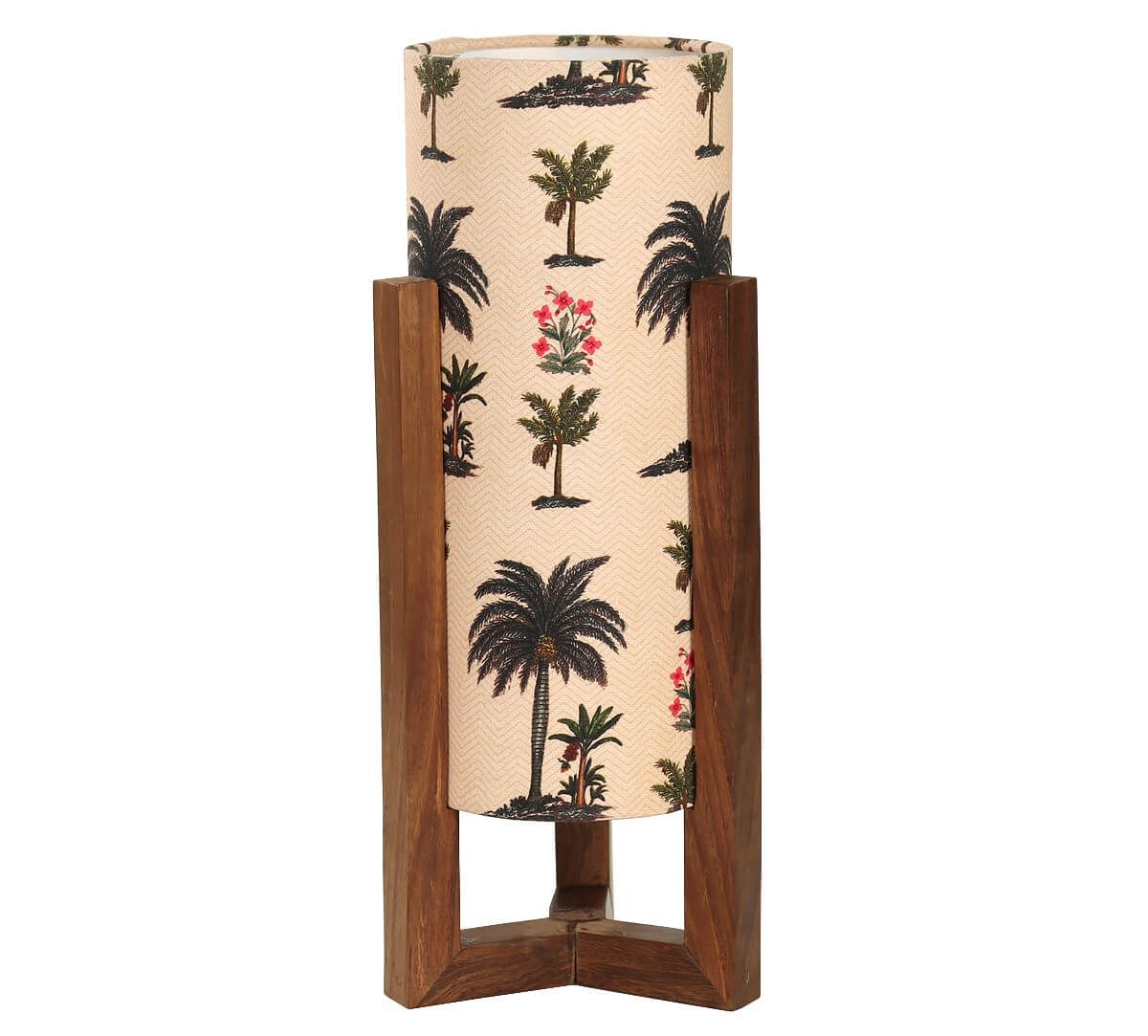 India Circus Chevron Palms Cylindrical Lamp