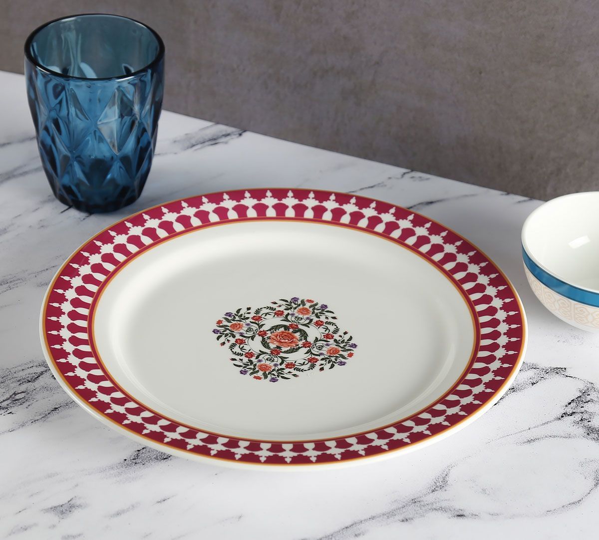 India Circus Floral Fountain Dinner Plate