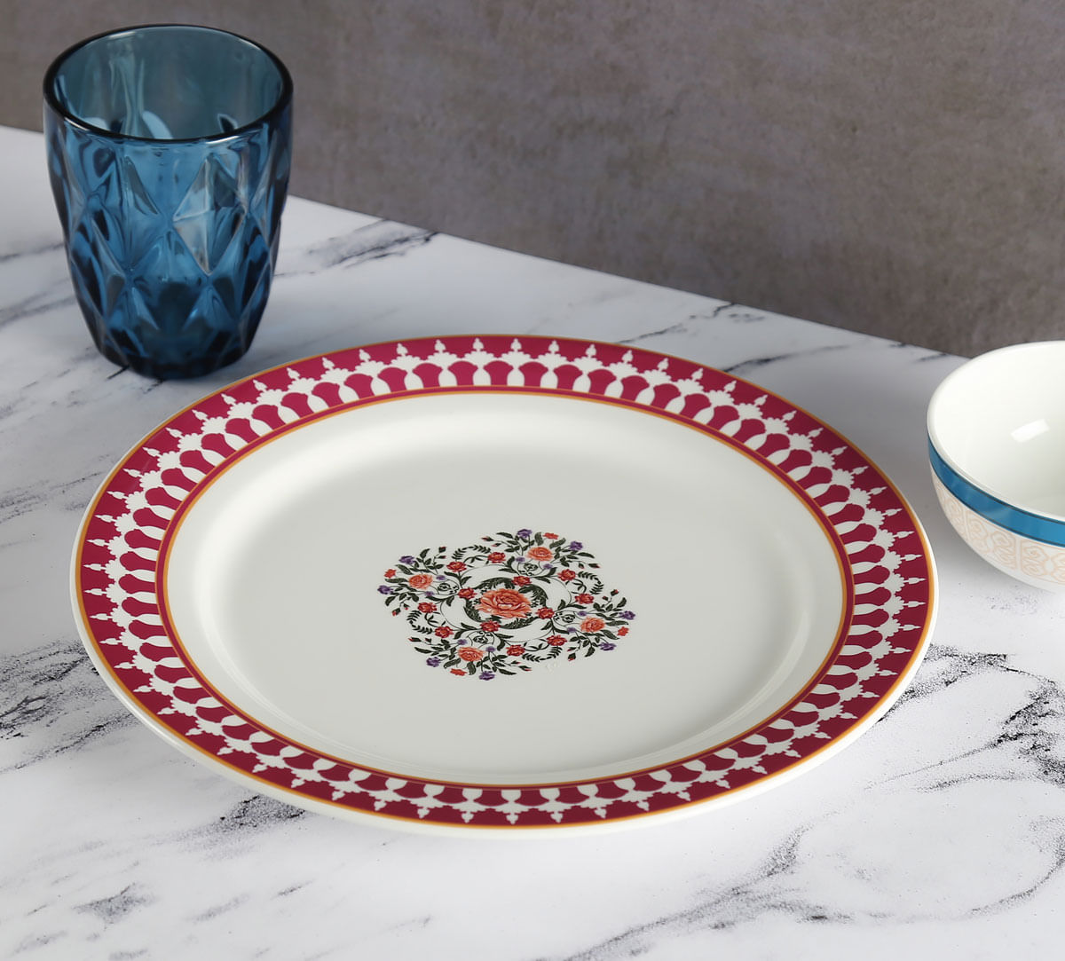 India Circus Floral Fountain Dinner Plate