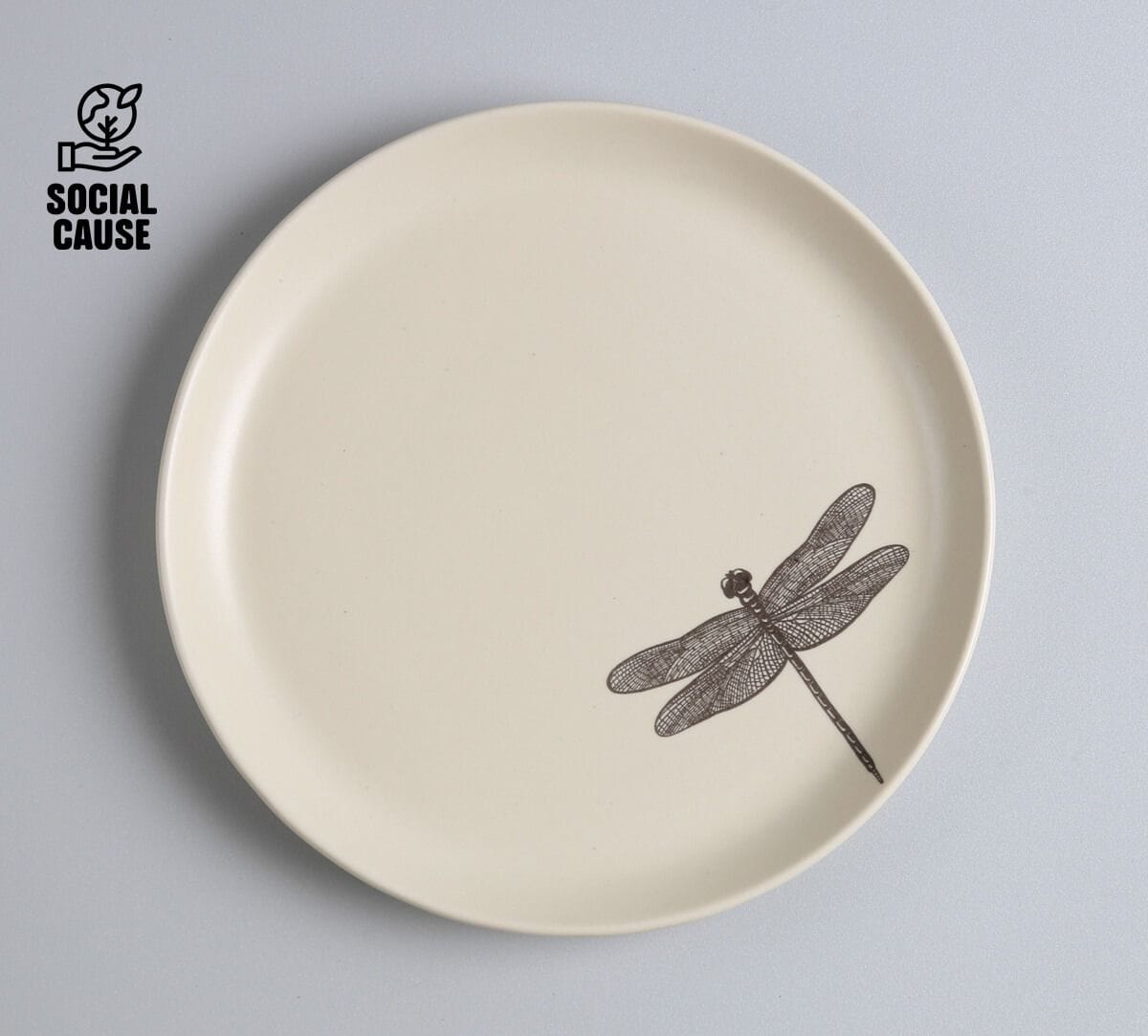 NGCPR Collection - Dragonfly Monochrome Stoneware Snack Plate