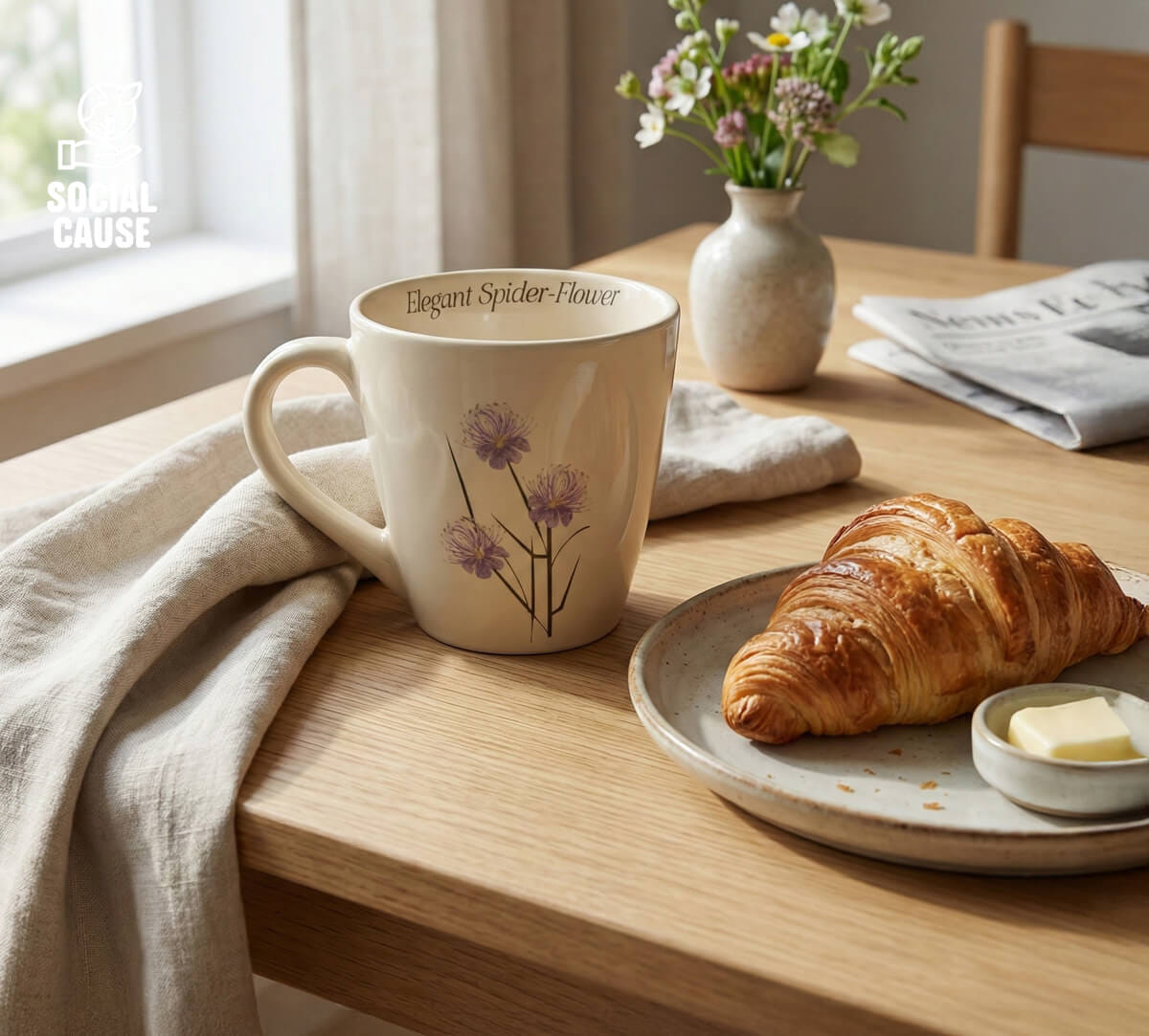 NGCPR Collection - Elegant Spider Flower Stoneware Mug