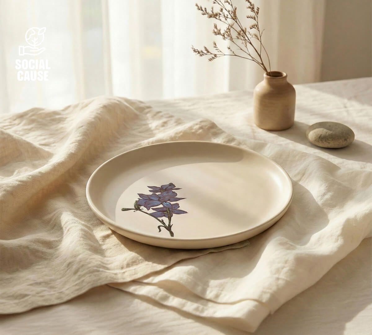 NGCPR Collection - Malabar Delphinium Stoneware Snack Plate