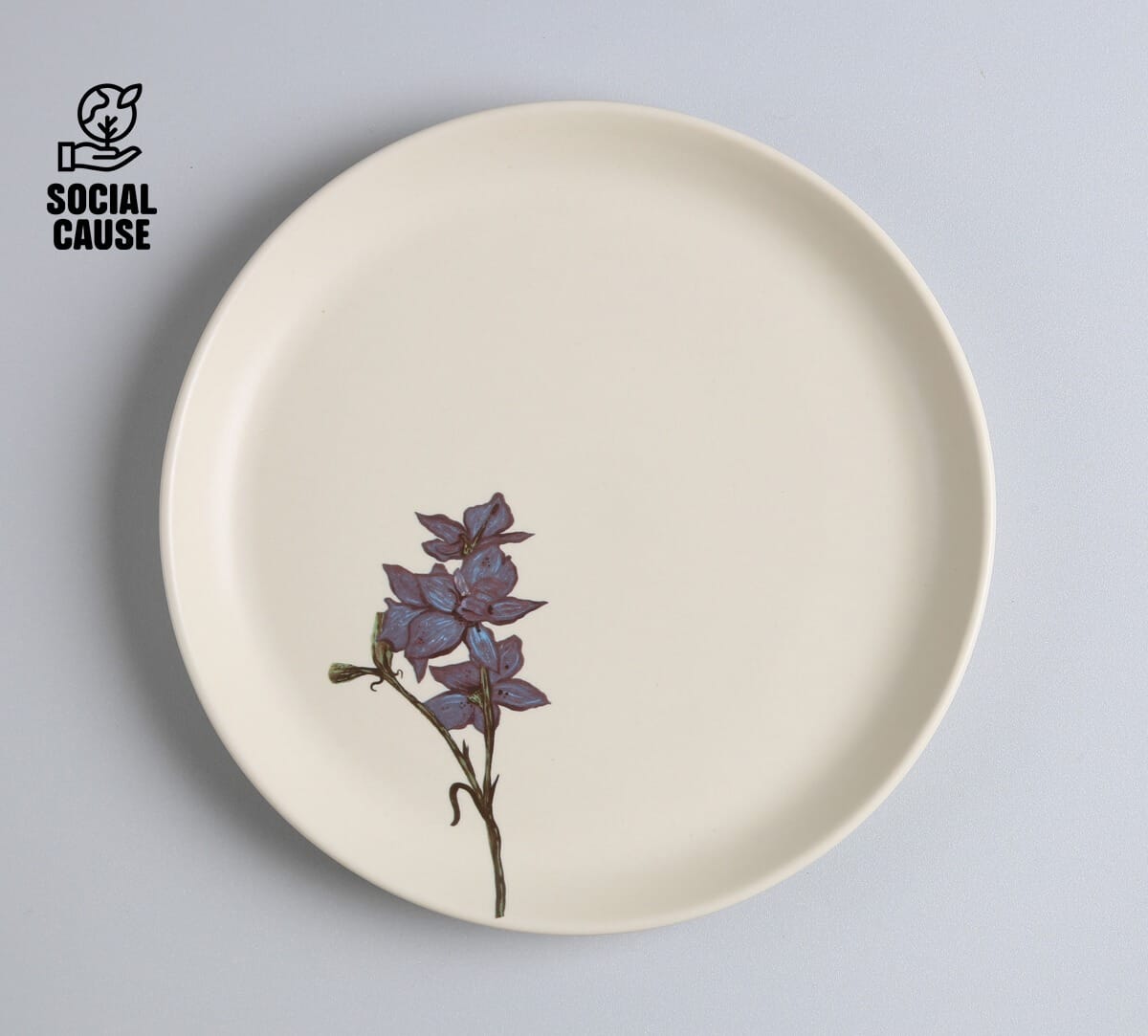 NGCPR Collection - Malabar Delphinium Stoneware Snack Plate