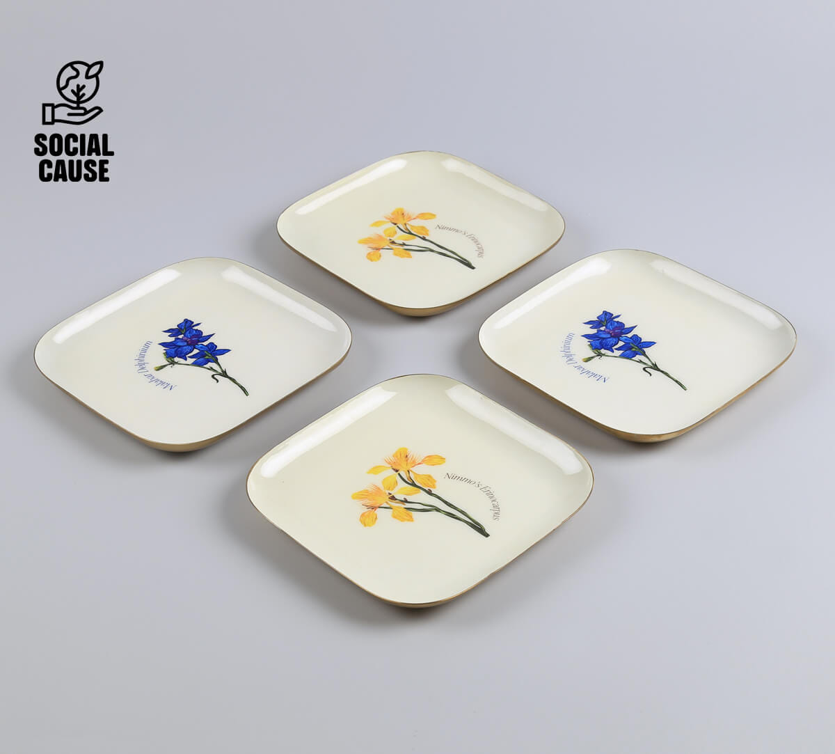 NGCPR Collection - Mallow Delphinium Square Platter Set