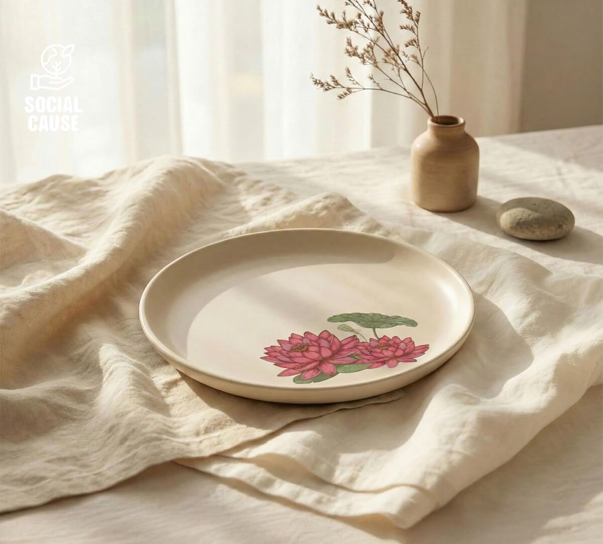 NGCPR Collection - Meghalaya Water Lily Stoneware Snack Plate